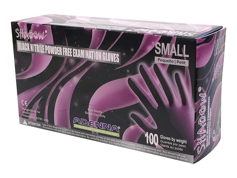 Adenna Shadow Black Nitrile Powder Free Exam Gloves 100 Box