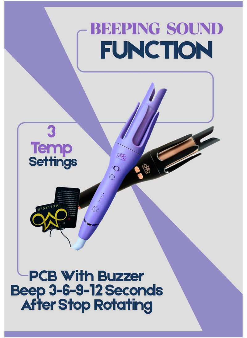 MULLINER  Automatic Curling Iron 32 mm with PTC Heating, 3-Level LED Temperature Control, Easy Operation & Fast Styling