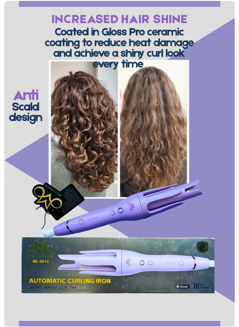 MULLINER  Automatic Curling Iron 32 mm with PTC Heating, 3-Level LED Temperature Control, Easy Operation & Fast Styling
