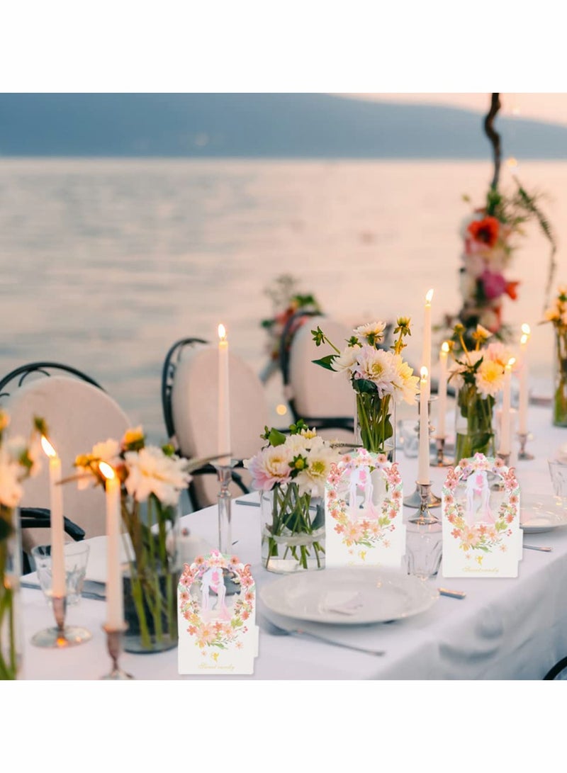 30Pcs Wedding Candy Gifts Boxes for Wedding Broken Flower Candy Box Bow Gift Companion Gift Box Wedding White Cardboard Small Paper Box - Image 2