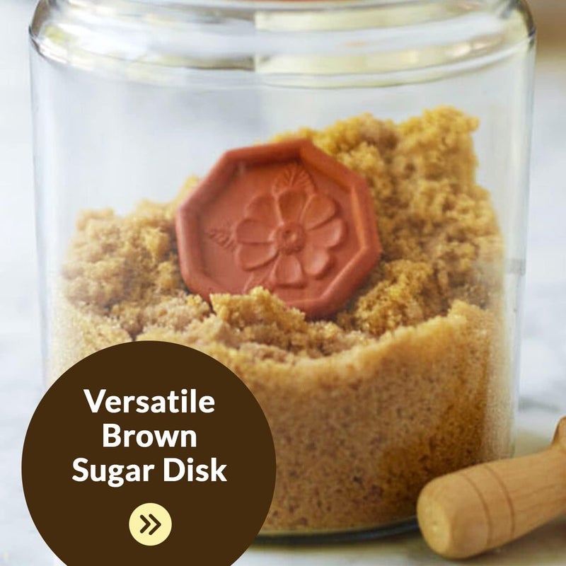 JBK Pottery Terracotta Brown Sugar Saver – Handmade Terra Cotta Sugar Keeper with Decorative Discs – Food-Safe Brown Sugar Keeper, Made in the USA - Huggy Bear - Image 3
