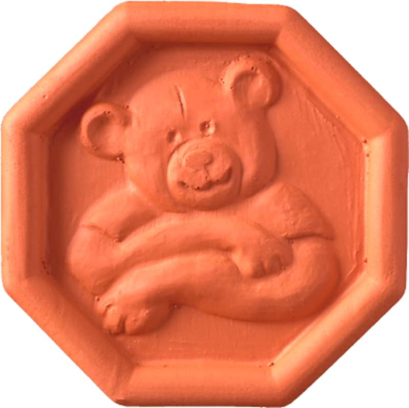 JBK Pottery Terracotta Brown Sugar Saver – Handmade Terra Cotta Sugar Keeper with Decorative Discs – Food-Safe Brown Sugar Keeper, Made in the USA - Huggy Bear - Image 1