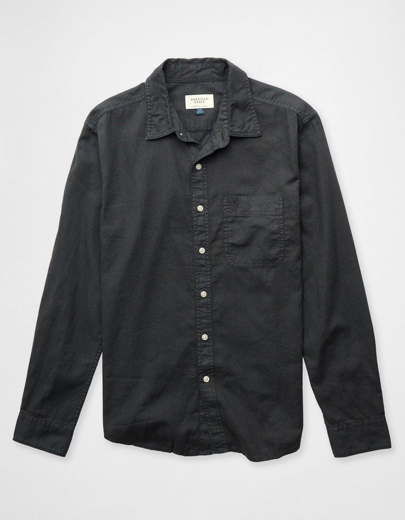 American Eagle AE Everyday Button-Up Linen Shirt - Image 3