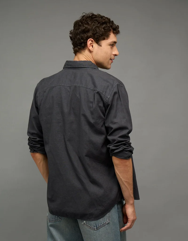 American Eagle AE Everyday Button-Up Linen Shirt