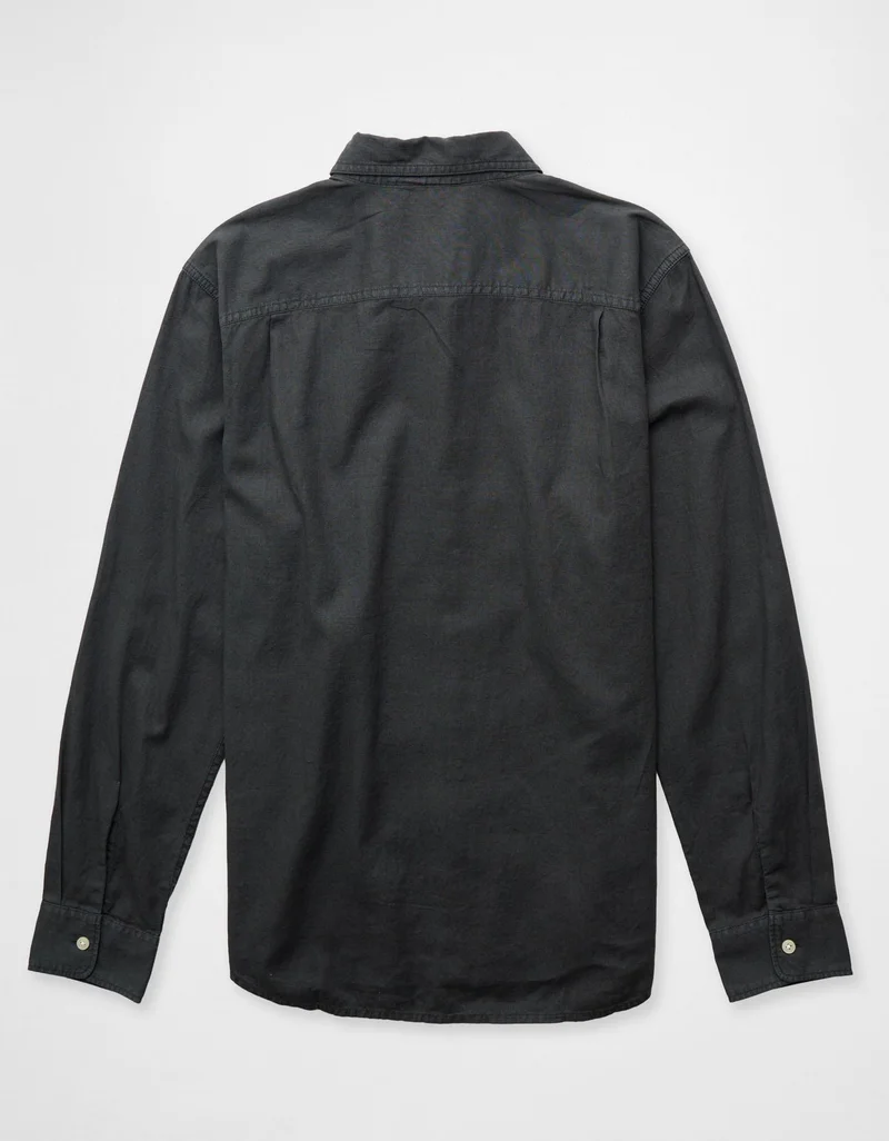 American Eagle  AE Everyday Button-Up Linen Shirt for Men | Best Price UAE