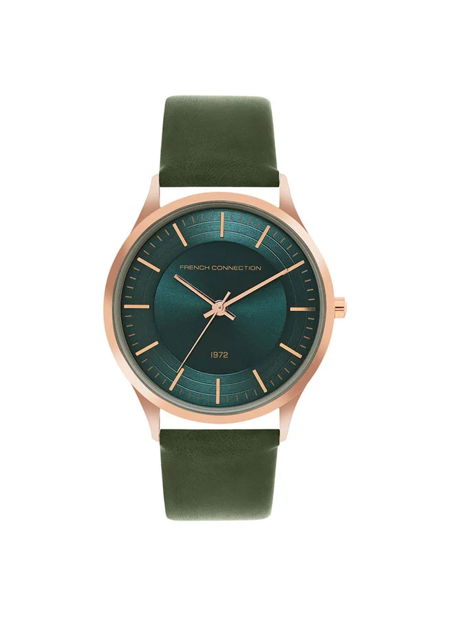 French Connection 42mm Men's Quartz Watch with Green Dial
