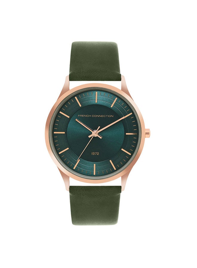 French Connection 42mm Men's Quartz Watch with Green Dial - Image 1