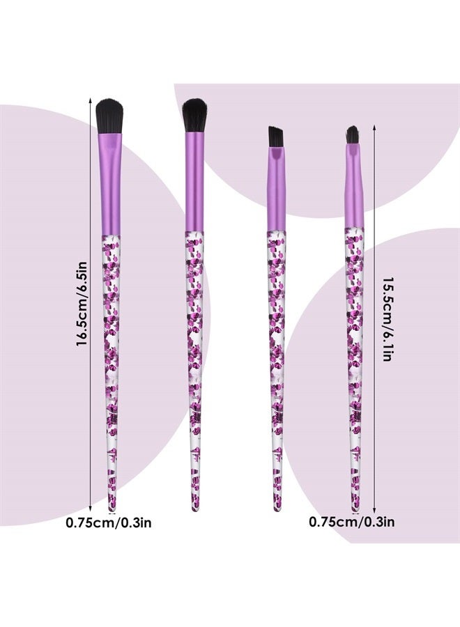 WLLHYF Eye Make Up Brush Set Portable 4PCS Eyeshadow Brush Set Professional Blending Eyeshadow Lip Eye Makeup Brushes for Eyeshadow, Blending, Eyebrow Women Girls Makeup Tool Brush - Image 2