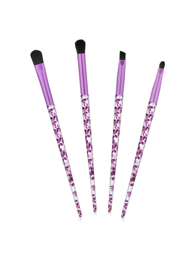 WLLHYF Eye Make Up Brush Set Portable 4PCS Eyeshadow Brush Set Professional Blending Eyeshadow Lip Eye Makeup Brushes for Eyeshadow, Blending, Eyebrow Women Girls Makeup Tool Brush - Image 1