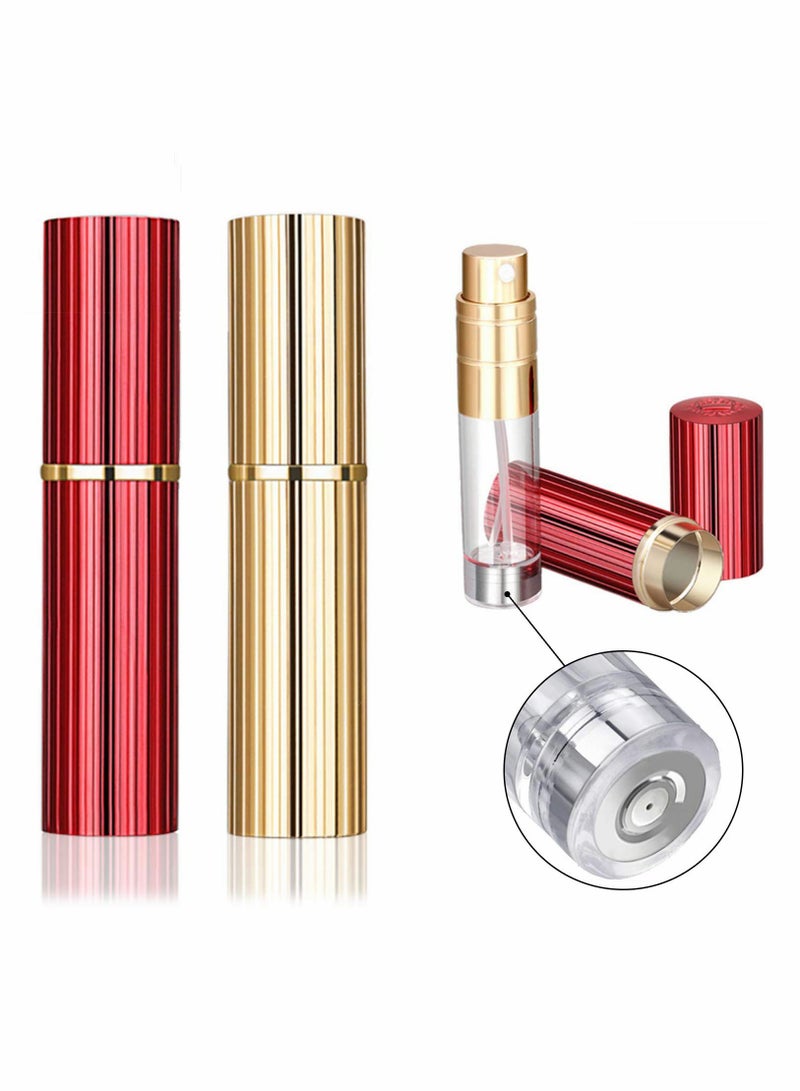 2 Pack 5ml Portable Mini Perfume Atomizer with Aluminum Alloy Shell - Travel-Friendly and Refillable Fragrance Spray Bottles  - Image 1