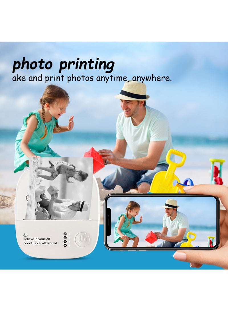 Mini Portable Thermal Printer – Bluetooth Photo & Mistake Printer for Students, Pocket-Sized Home Use, Cute Cat Design (Includes 1 Roll of Printing Paper) - Image 4