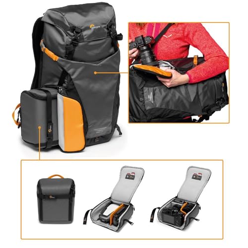 Lowepro PhotoSport BP 24L AW III, Hiking Camera Backpack, with Side Access, with Removable Camera Insert, with Accessory Strap System, Grey, for Mirrorless Compatible with Sony α7 - Image 4