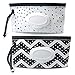 FKEYTO Baby Wipe Dispenser,Portable Refillable Wipe Holder Wipe Dispenser Bag Reusable Travel Wet Wipe Pouch (Black & White) - Image 2