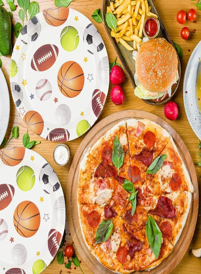 HFBOBP 50PCS Sports Birthday Party Paper Plates, 7'' Sports Themed Party Decoration Disposable Dessert Plate Tableware Dinnerware for Picnic Camping Birthday's Parties Favor Supplies - Image 2