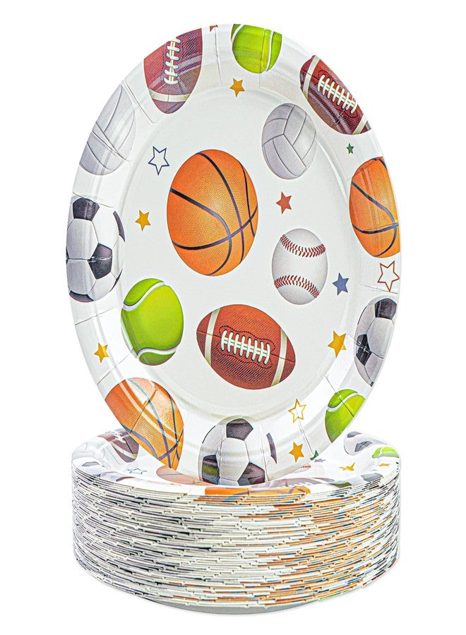 HFBOBP 50PCS Sports Birthday Party Paper Plates, 7'' Sports Themed Party Decoration Disposable Dessert Plate Tableware Dinnerware for Picnic Camping Birthday's Parties Favor Supplies - Image 1