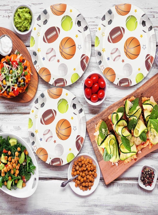 HFBOBP 50PCS Sports Birthday Party Paper Plates, 7'' Sports Themed Party Decoration Disposable Dessert Plate Tableware Dinnerware for Picnic Camping Birthday's Parties Favor Supplies - Image 5