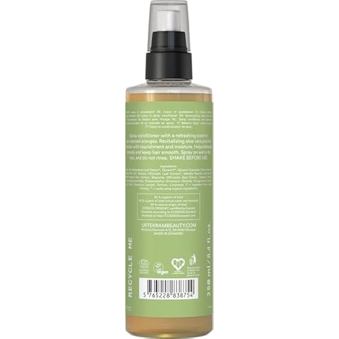 Urtekram ALOE VERA LEAVE-IN SPRAY CONDITIONER BIO, REGENERIEREND, 250 ML - Image 2