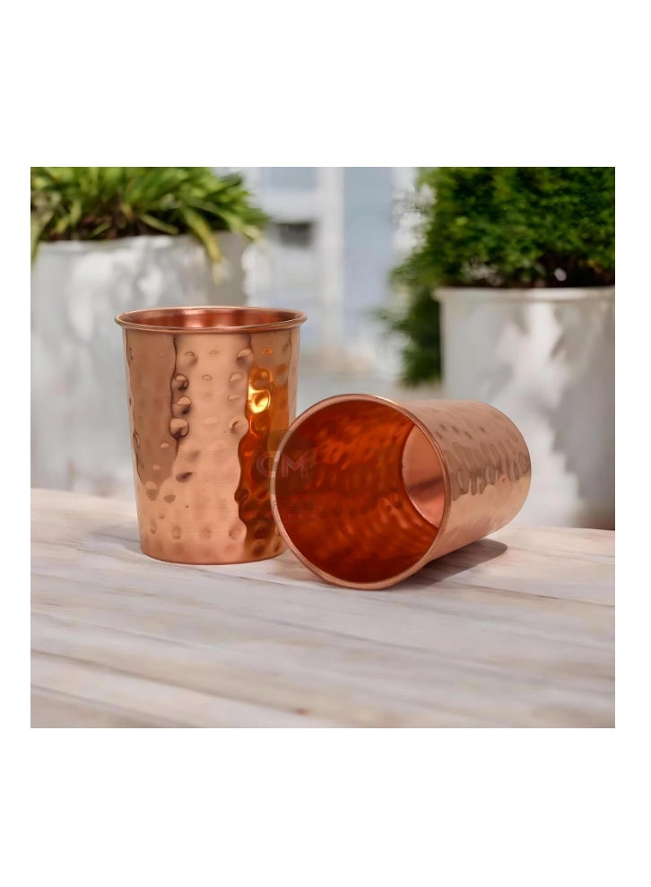 Copper-Master موزع مياه نحاسي مطروق من النحاس النقي سعة 8 لترات من كوبر ماستر (ماتكا) مع كوبين نحاسيين | طقم أدوات شرب أيورفيدية للمنزل والمكتب (8000 مل + 600 مل) - Image 5