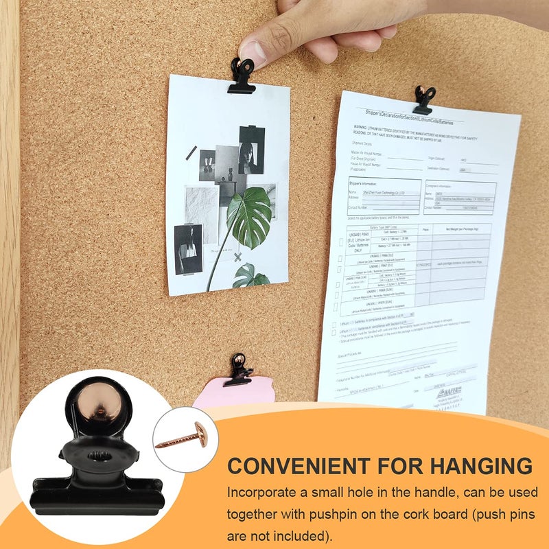 Coideal Black Small Bull Clips - 30 Pack Mini Metal Hinge Clips Tiny Binder Paper Clamps for Tags Bags Shops, Office and Home Kitchen (22mm) - Image 4