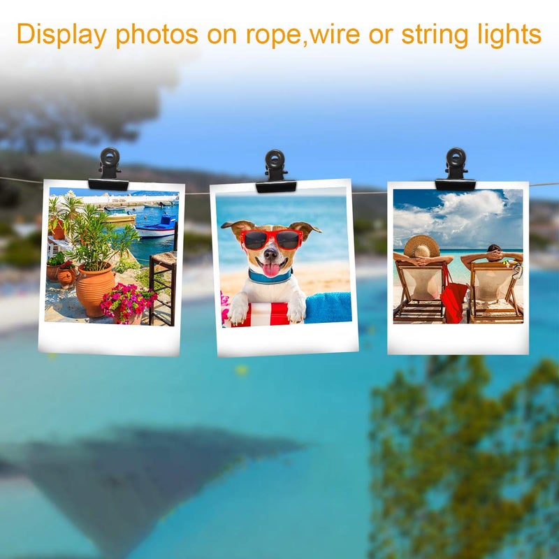 Coideal Black Small Bull Clips - 30 Pack Mini Metal Hinge Clips Tiny Binder Paper Clamps for Tags Bags Shops, Office and Home Kitchen (22mm) - Image 3