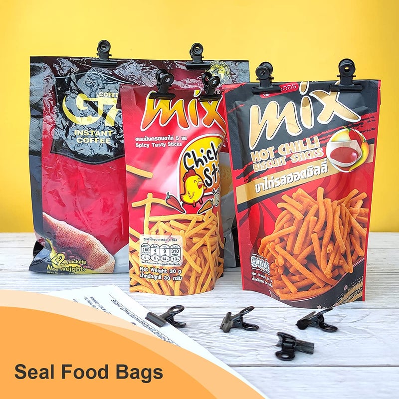 Coideal Black Small Bull Clips - 30 Pack Mini Metal Hinge Clips Tiny Binder Paper Clamps for Tags Bags Shops, Office and Home Kitchen (22mm) - Image 5