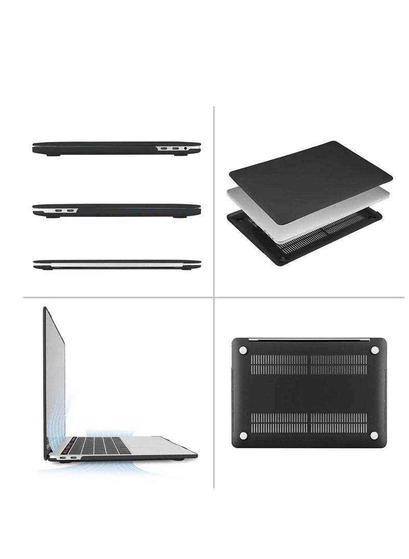 Hard Case Compatible with MacBook Pro 13 inch 2022--2016 M2 M1 A2338 A2251 A2289 A2159 A1989 A1708 A1706 with/Without Touch Bar, Plastic Hard Shell Case Cover--Matte Black - Image 2