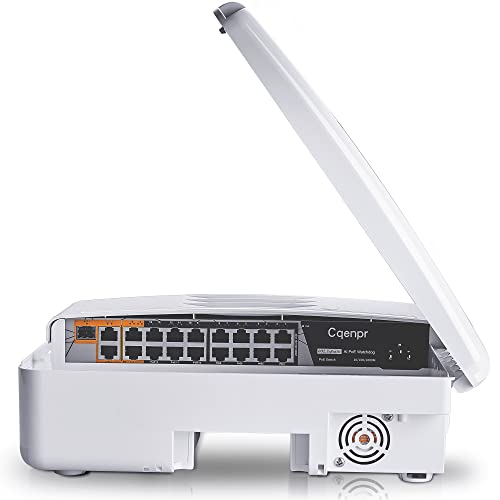 Cqenpr Outdoor 19 Port Poe Switch, IEEE802.3af/at/bt, All-in-One Box, Total 250W, High Power Output, Play & Plug, Fan Unmanaged, AI Watchdog. (19 Port All-in-one) - Image 1