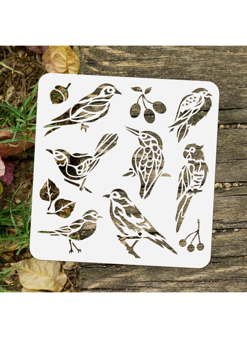 FINGERINSPIRE FINGERINSPIRE Birds Stencil for Painting 11.8x11.8inch Reusable Birds Tree Branches Stencils Bird World Drawing Template Plastic Hollow Out Stencil for Painting on Wall Wood Furniture  - Image 3