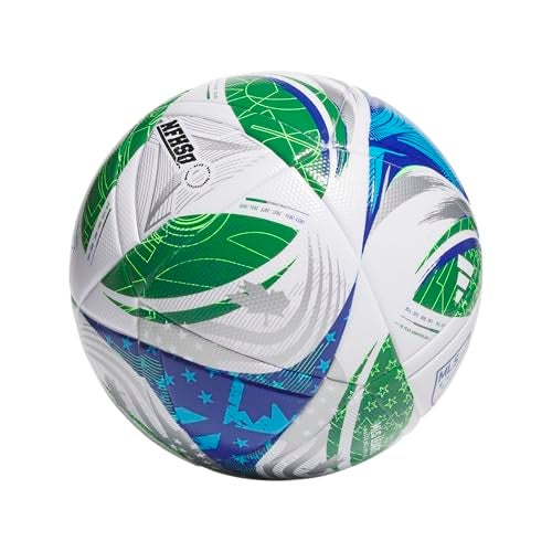 adidas Unisex-Adult MLS League Nativo Soccer Ball,White/Green/Glory Blue/Solar Blue,5 - Image 2