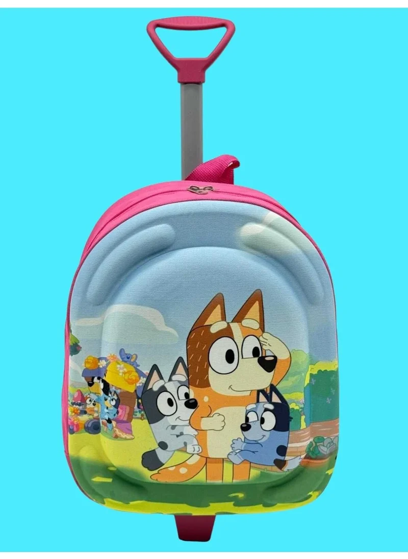 Tezzgelsin Girls Kindergarten Nursery Wheeled Embossed Eva Color Printed Backpack and School Bag