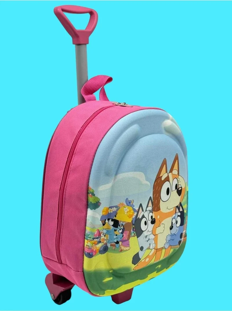 Tezzgelsin Girls Kindergarten Nursery Wheeled Embossed Eva Color Printed Backpack and School Bag