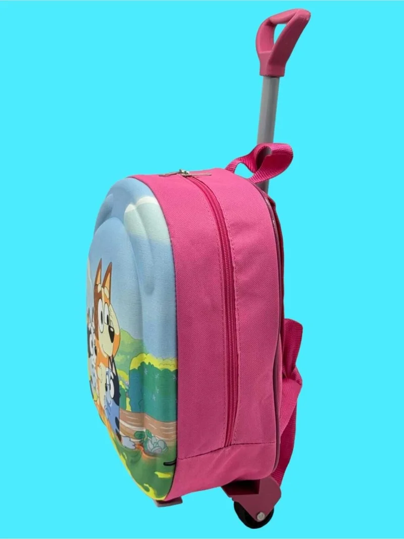 Tezzgelsin Girls Kindergarten Nursery Wheeled Embossed Eva Color Printed Backpack and School Bag