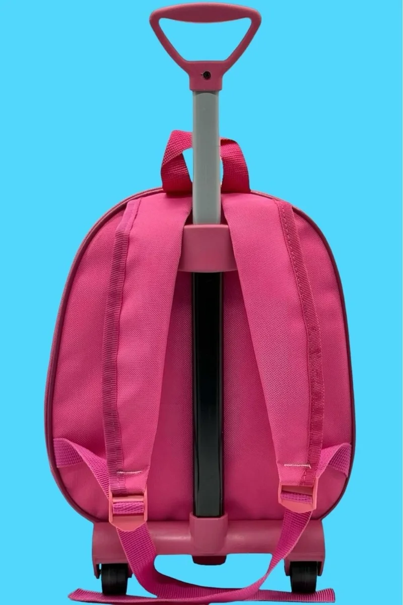 Tezzgelsin Girls Kindergarten Nursery Wheeled Embossed Eva Color Printed Backpack and School Bag