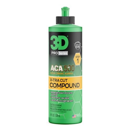 3D ACA 500 Cutting Compound – Step 1 Extra-Cut for Deep Paint Correction | Cuts P100 Grit or Finer | Body Shop Safe, Low Dust, Pro Detailer Formula | Made in USA - 8 oz - Image 3