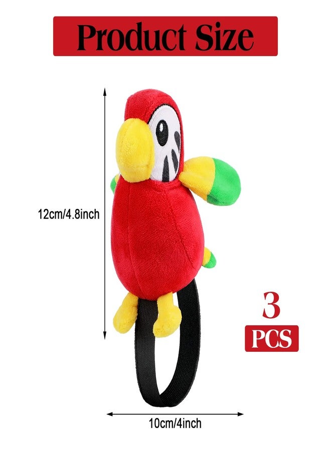 Kathfly 3 Pcs Stuffed Parrot on Shoulder Pirate Costume Accessory Parrot Stuffed Animal Toy Pirate Shoulder Prop Halloween Costumes for Boys Girls Performance, 4.8 x 4 Inch - Image 2