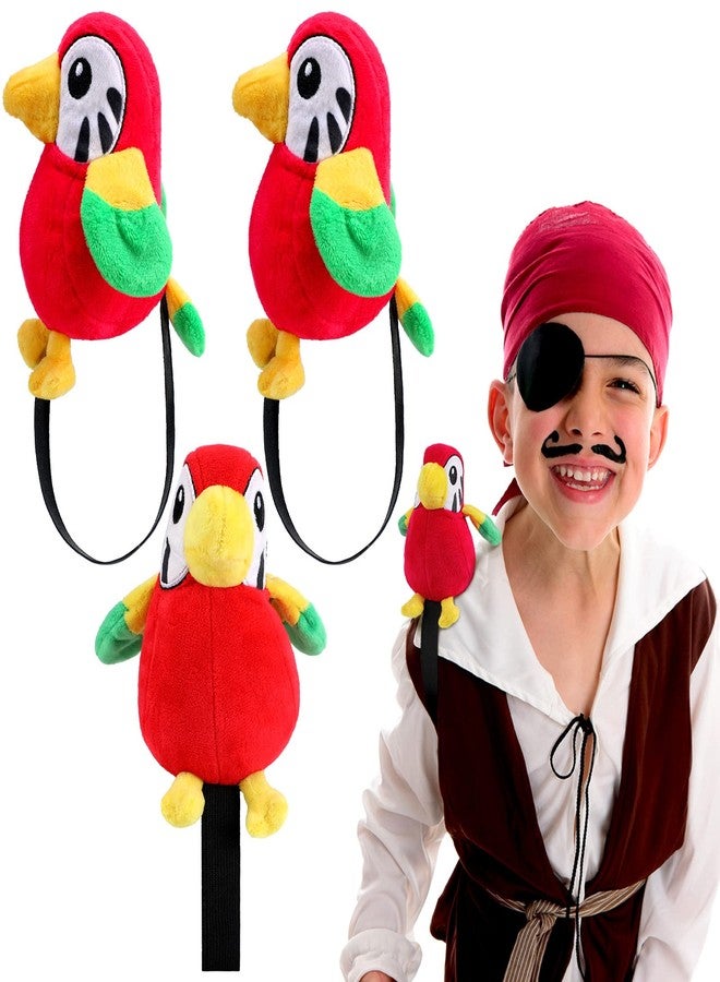 Kathfly 3 Pcs Stuffed Parrot on Shoulder Pirate Costume Accessory Parrot Stuffed Animal Toy Pirate Shoulder Prop Halloween Costumes for Boys Girls Performance, 4.8 x 4 Inch - Image 1