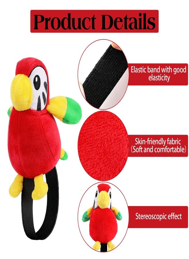 Kathfly 3 Pcs Stuffed Parrot on Shoulder Pirate Costume Accessory Parrot Stuffed Animal Toy Pirate Shoulder Prop Halloween Costumes for Boys Girls Performance, 4.8 x 4 Inch - Image 3