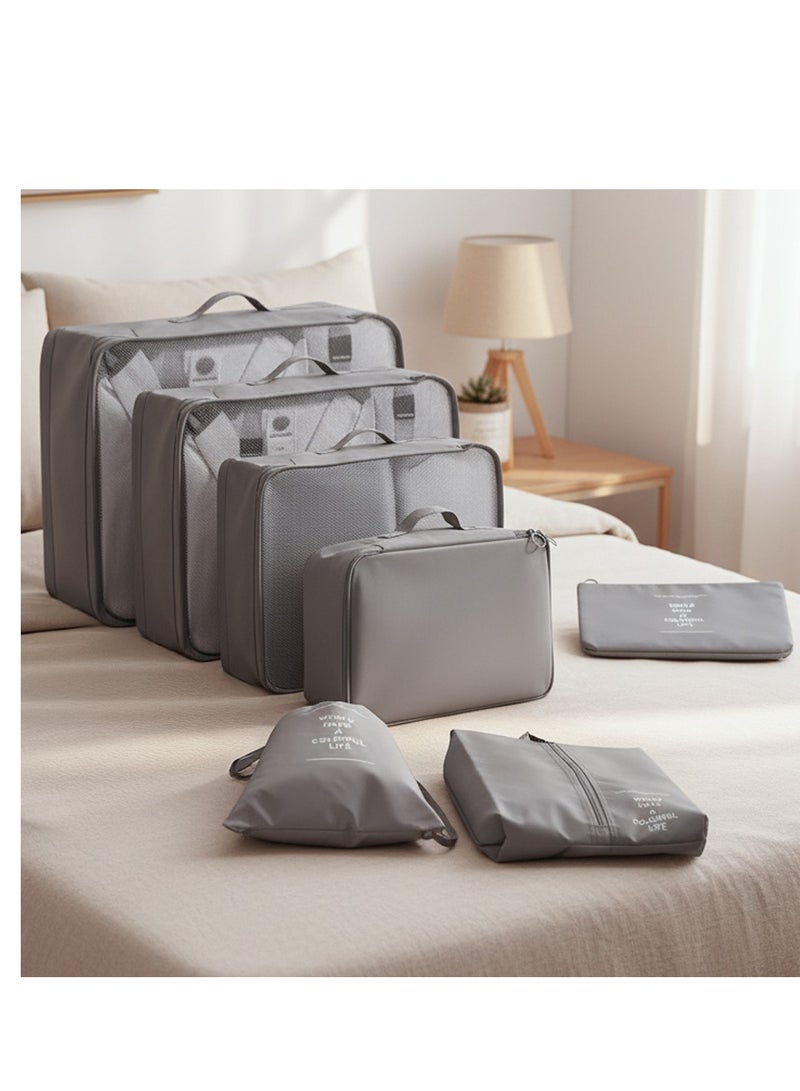 ZAAPPY 7 Pcs Travel Organizer Cube Set, Foldable Design with Snap Closure, Multi-Purpose Storage for Dress, Shoes, Accessories and Cosmetics - Image 1