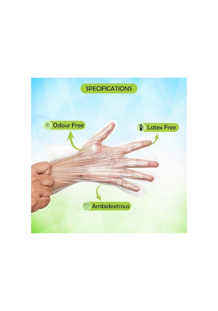 shalimar قفازات شاليمار القابلة للاستخدام مرة واحدة - عبوة من 3 / 600 قطعة - لون طبيعي - مقاس مجاني - قفازات متينة ومتعددة الاستخدامات للمنزل والمطبخ والتنظيف والمزيد - Image 4