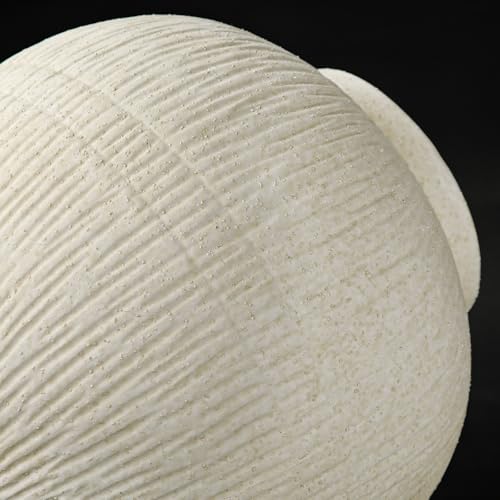 Arborus 9 Large Rustic Vase with Linear Sculpture and Rich Sand Texture Round Ceramic Vase with Wide Belly for Space Filling Decor Retro Style Beige White - Image 3