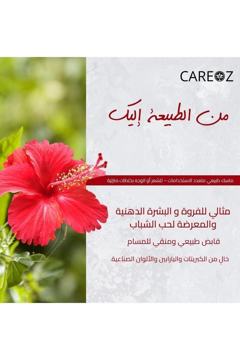 كير اوز بودرة الكركديه للعناية بالشعر والوجه من CareOz | طبيعي 100% من الأعشاب الطبيعية | لعلاج تساقط الشعر والقشرة والشيب المبكر | مسحوق الكركديه العضوي لنمو الشعر (107 جرام) - Image 3