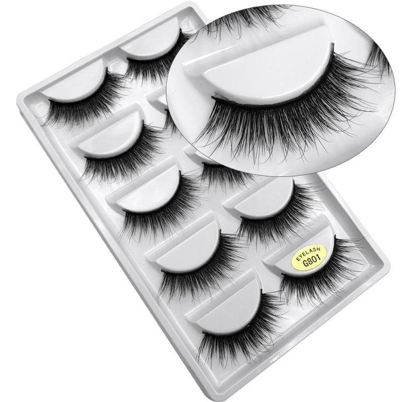 Bodermincer Scala 5 Pairs 3D Handmade Cotton Stalk Water Mink Cross Messy Mink Eye Lashes False Eyelashes 6 Styles to Choose G801