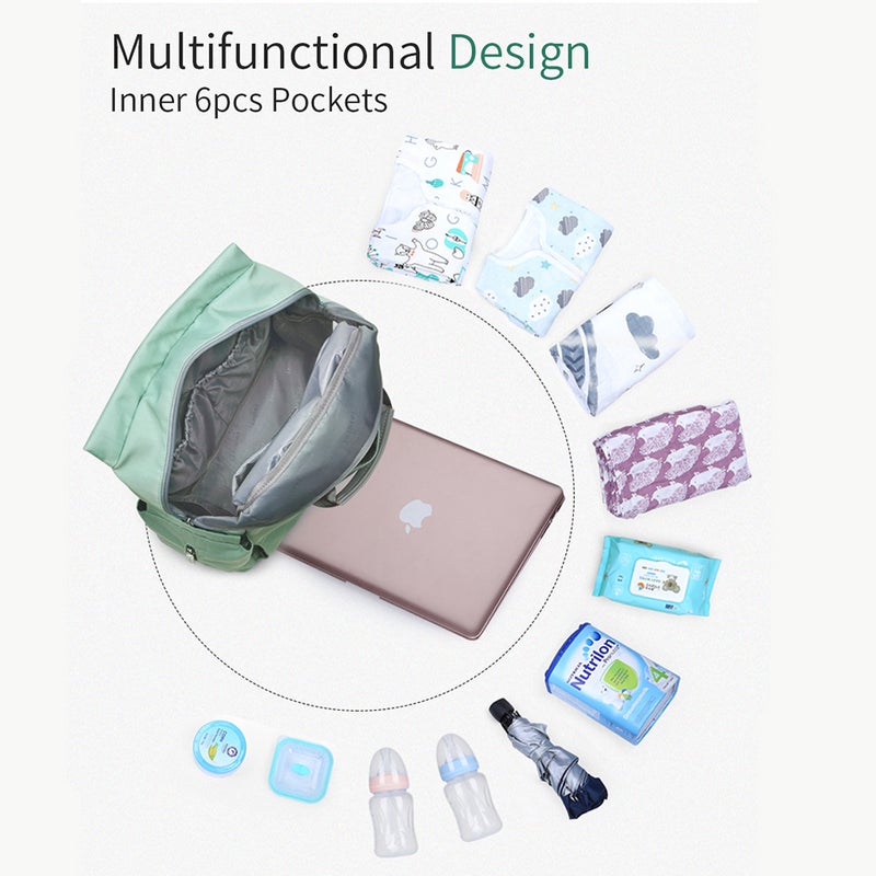 Diaper Bag Backpack Multi-Function Waterproof Large Capacity Nappy Bags for Baby Care Travel With Stroller Strap Machine Washable Purple - Image 4