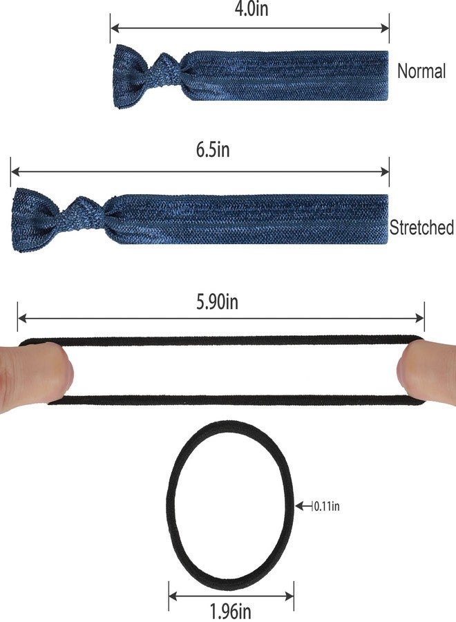 79style 60pcs No Crease Ribbon Hair Ties For Women Neutral Colors Elastic Hair Tie Fabric Knotted Ponytail Holders Damage Free Black Hair Ties Yoga Hair Ties For Thick Fine Curly - Image 4
