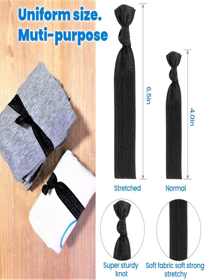 79style 60pcs No Crease Ribbon Hair Ties For Women Neutral Colors Elastic Hair Tie Fabric Knotted Ponytail Holders Damage Free Black Hair Ties Yoga Hair Ties For Thick Fine Curly - Image 3