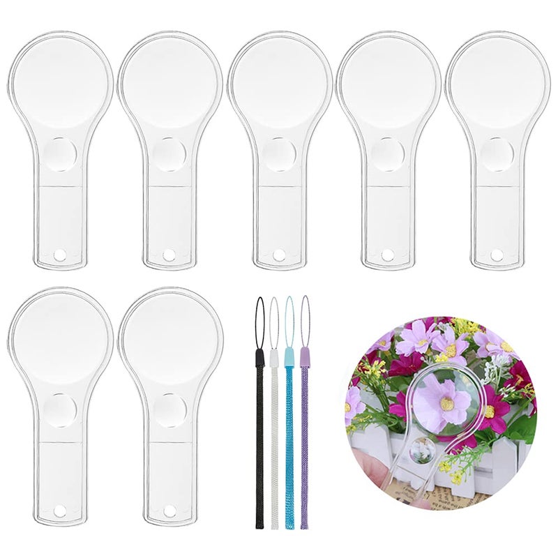 24 Pack Plastic Magnifier Mini Magnifying Glass 5X and 15X Handheld Reading for Kids Home Classroom Outdoor Science Observation Hand Lens IRCHLYN
