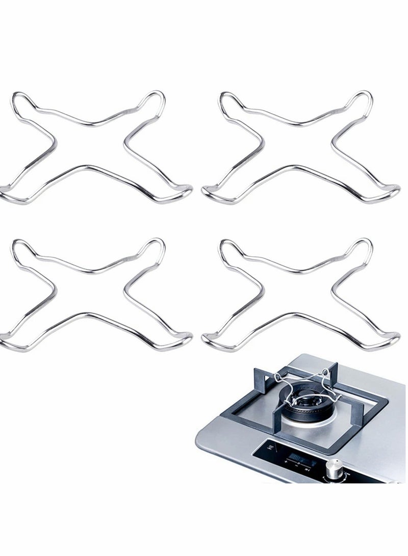 Gas Ring Trivet Reducer Stove Top Hob Cooker Heat Simmer Coffee Pots Cafetiere Espresso Makers Pans Stainless Steel Kitchen Utensil 4 Pieces  - Image 1