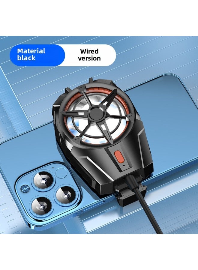 Loquat Charging 3rd Gear, X52 Mobile Phone Radiator Air-cooled Refrigeration Magnetic Suction Live Tablet Computer Cooling Back Clip Mute-Colour:【x52 Matte Black】 Air-cooled Plug-in - Image 1