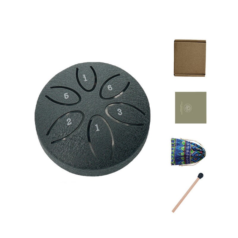 Ethereal Drum Mini 3-Inch 6-Tone Pocket Steel Tongue Drum - Portable Percussion Instrument