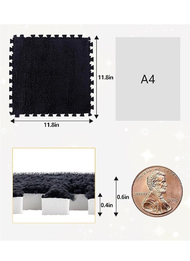 Optico Plush Foam Floor Mat Square Interlocking Carpet Tiles with Border Fluffy Play Mat Floor Tiles Soft Climbing Area Rugs for Home Playroom Decor Area Rug Interlocking Floor Tiles Soft Baby Playmat Puzzle Floor Mat  - Image 2